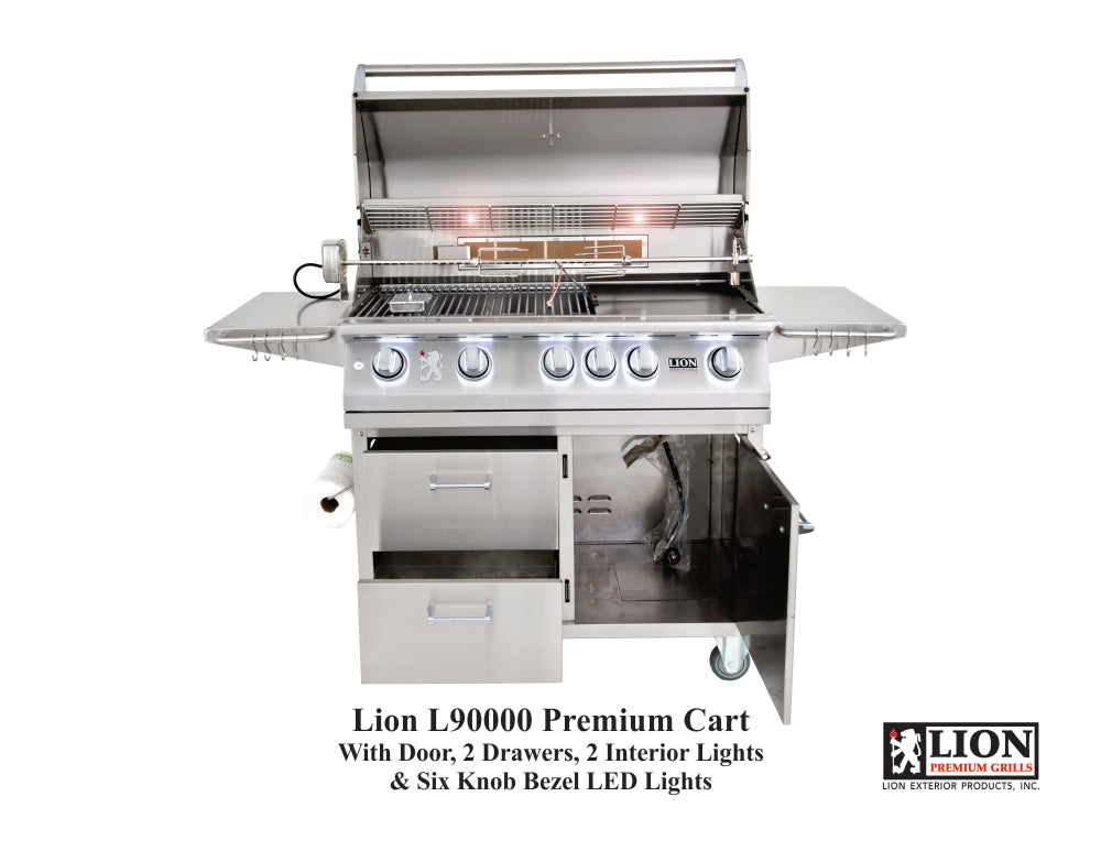 Lion Premium Grills Freestanding 40-Inch 5-Burner Gas Grill -L90000